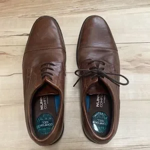 Nunn Bush Mens 9 Brown Faux Leather Shoes. Comfort Gell. Memory Foam. Men main image 4